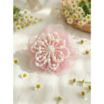 Takabee Net and Organza Flower Alligator Clip with Pearls