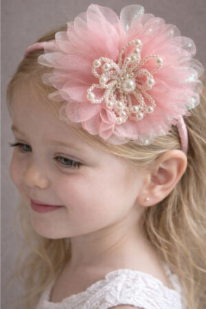 Takabee Fancy Organza and net Alligator Clip with Pearls