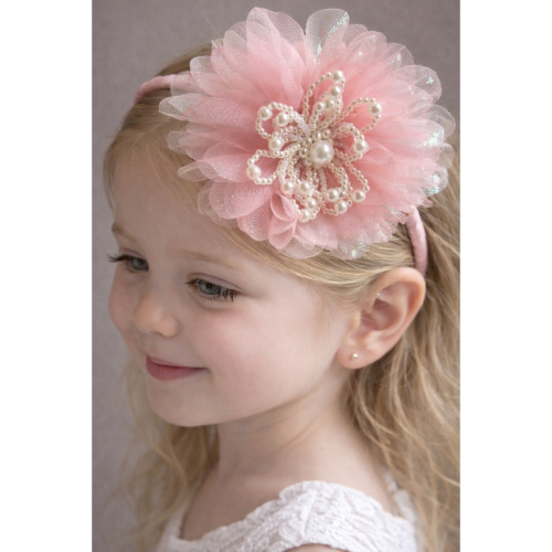 Takabee Fancy Organza and net Alligator Clip with Pearls