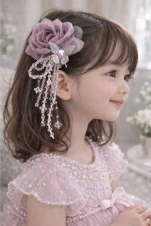 Takabee Elegant Rose Crystal Hair Clip - Wine