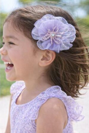 Takabee Organza Bow Hair Clip - Purple