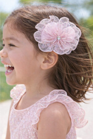 Takabee Organza Bow Hair Clip - Pink